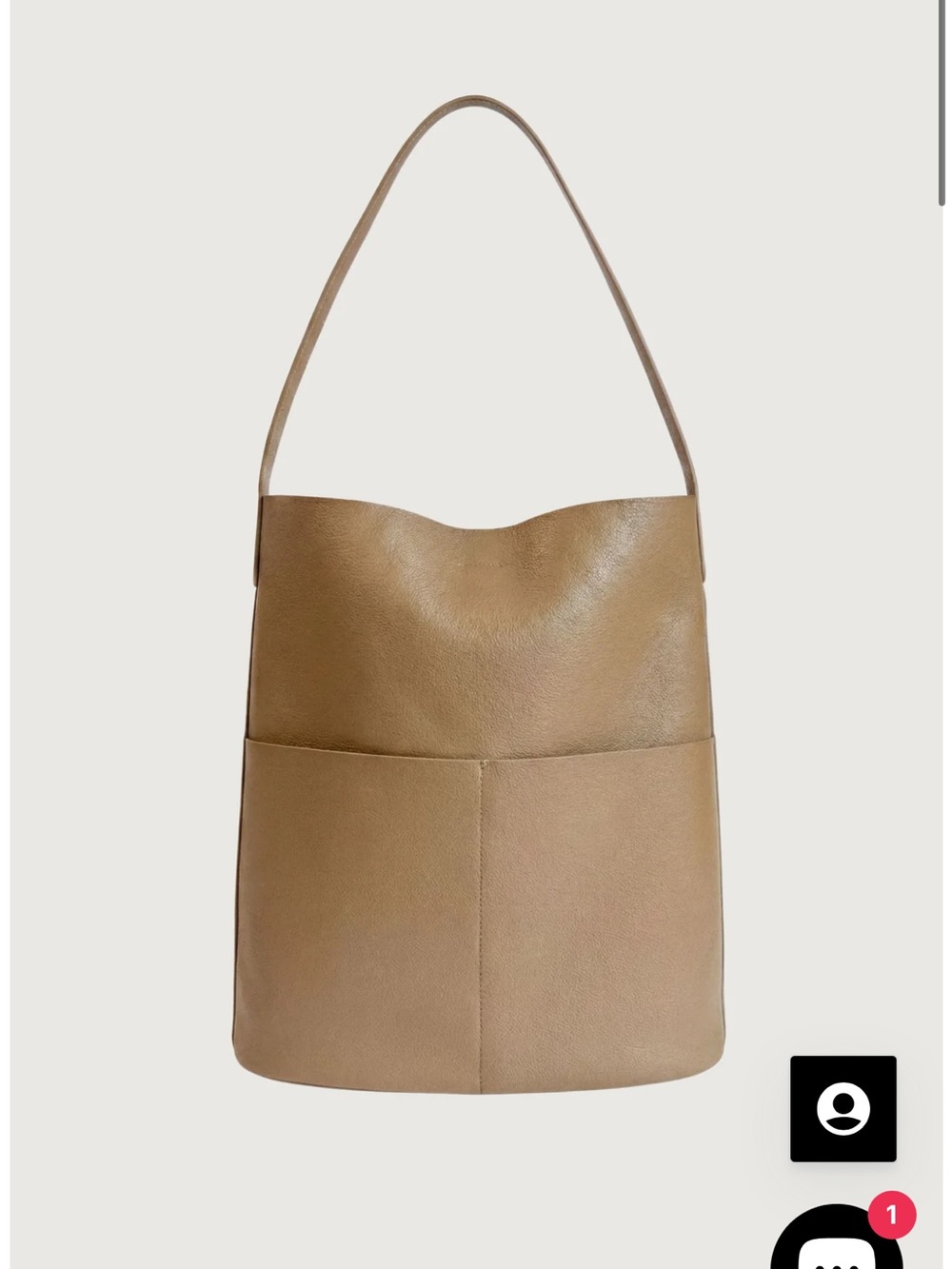 OAK + FORT City Tote Bag “Leather” Shoulder Hobo Bag — Tan